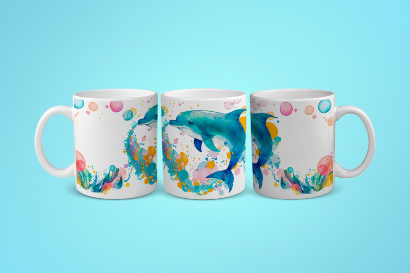 sublimation-mug-design-cute-dolphin-png-file