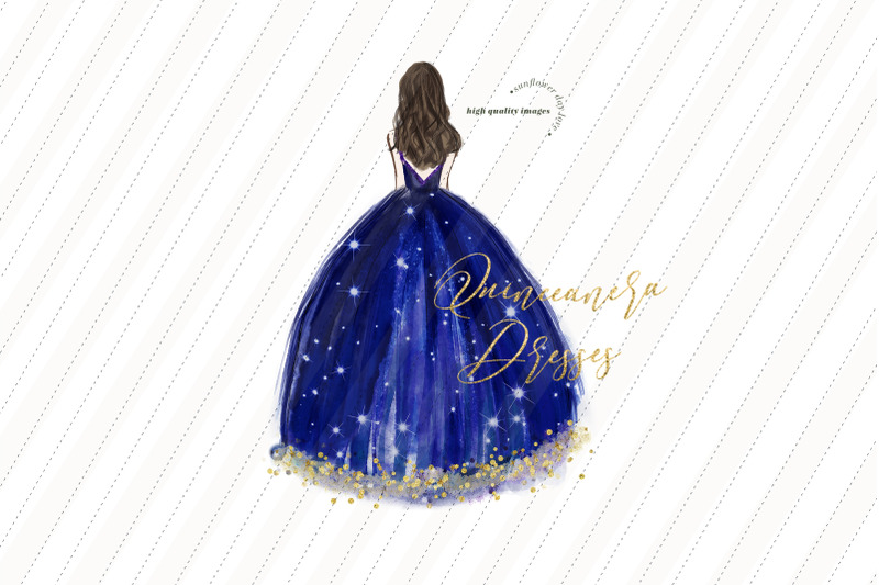 elegant-navy-gold-quinceanera-clipart