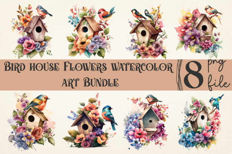 bird-house-flowers-watercolor-bundle-sublimation-png-file