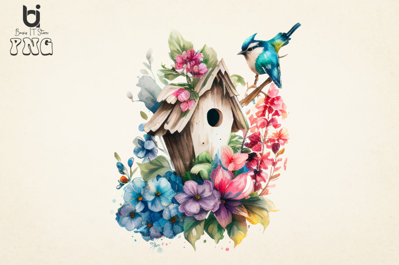 bird-house-flowers-watercolor-bundle-sublimation-png-file