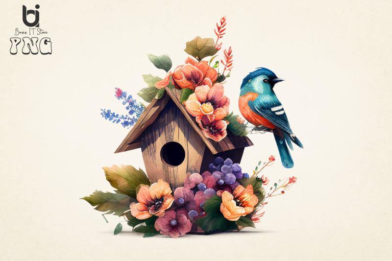 bird-house-flowers-watercolor-bundle-sublimation-png-file