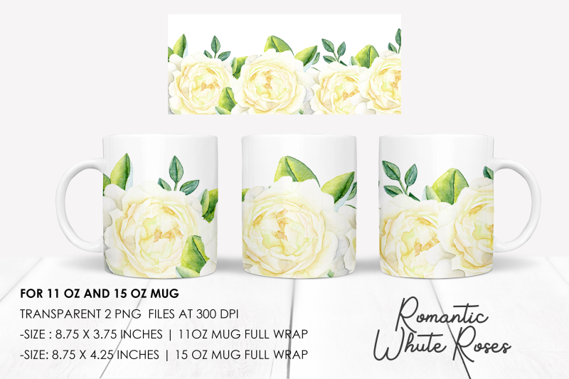 white-roses-floral-mug-sublimation-design-watercolor-png