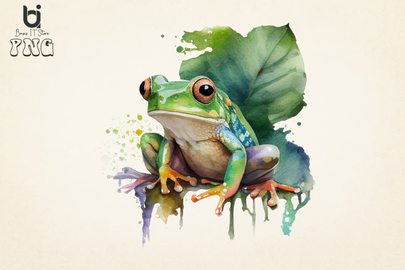 cute-frog-watercolor-bundle-sublimaiton-png-file