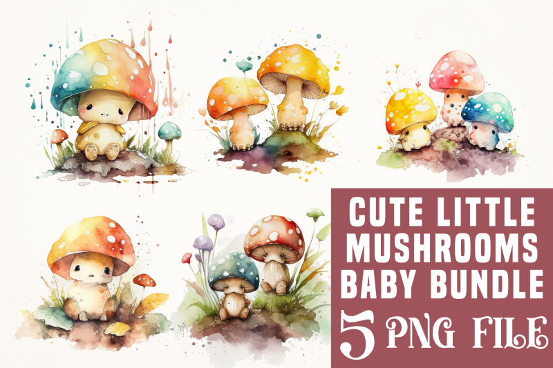 cute-little-mushrooms-baby-watercolor-sublimation-bundle