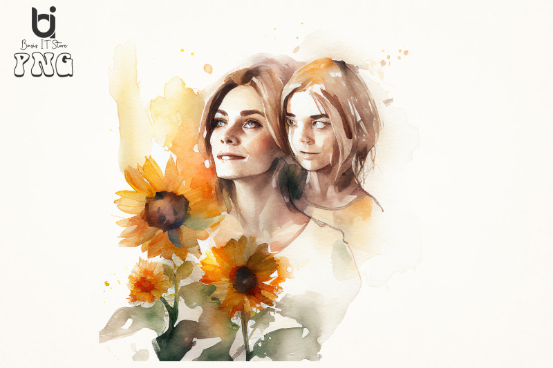 mother-and-daughter-with-sunflowers-watercolor-bundle