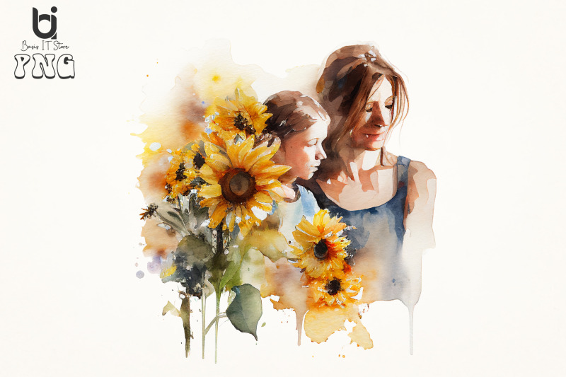 mother-and-daughter-with-sunflowers-watercolor-bundle