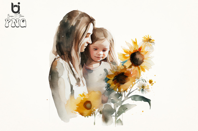 mother-and-daughter-with-sunflowers-watercolor-bundle