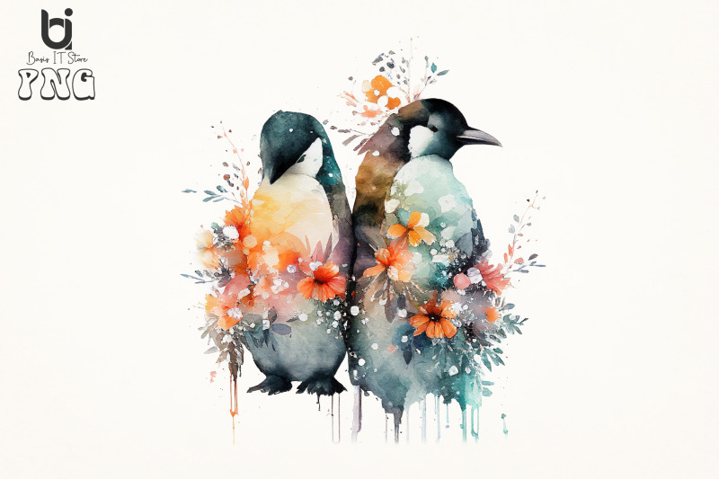 penguin-flowers-love-watercolor-sublimation-bundle