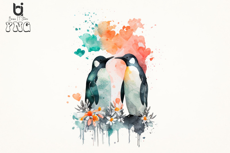 penguin-flowers-love-watercolor-sublimation-bundle