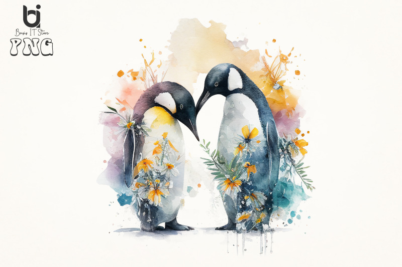 penguin-flowers-love-watercolor-sublimation-bundle