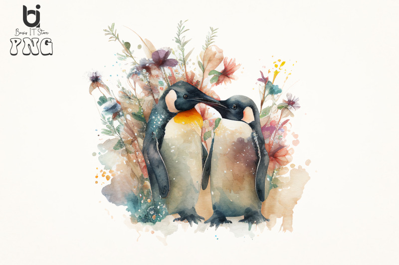 penguin-flowers-love-watercolor-sublimation-bundle