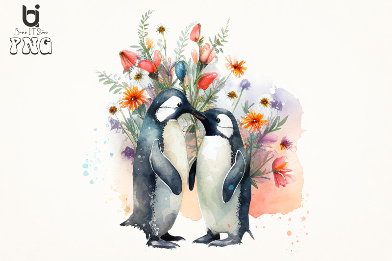 penguin-flowers-love-watercolor-sublimation-bundle