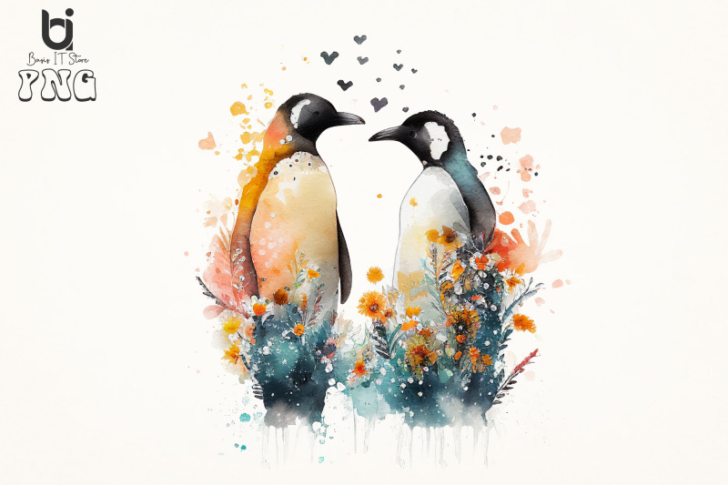 penguin-flowers-love-watercolor-sublimation-bundle