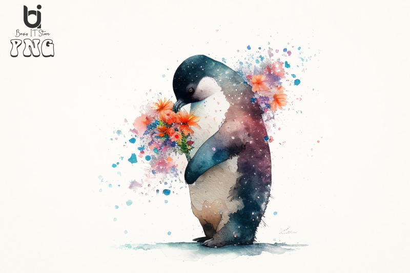 penguin-flowers-love-watercolor-sublimation-bundle