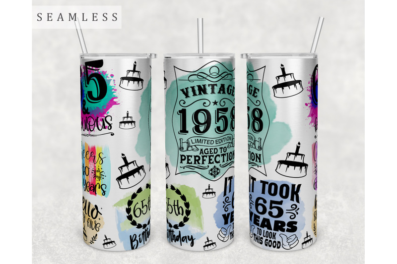 65th-birthday-tumbler-wrap-20-oz-skinny-tumbler-sublimation-design