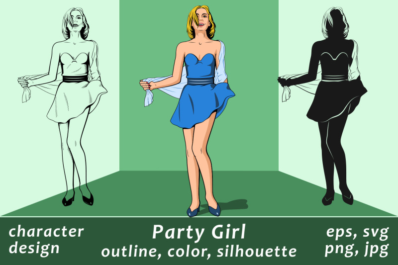 party-girl-character-design