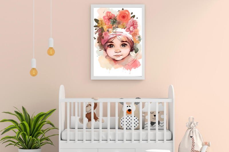 watercolor-floral-baby-girl-wall-art