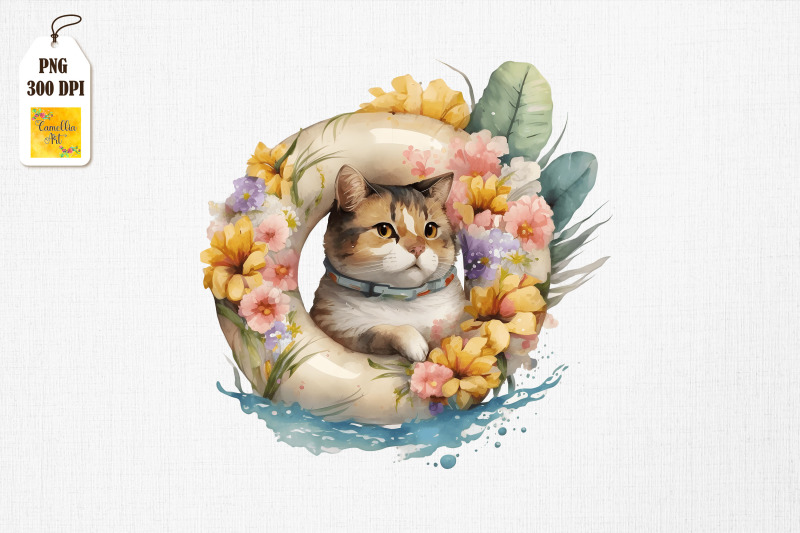 cute-cat-summertime-watercolor-6