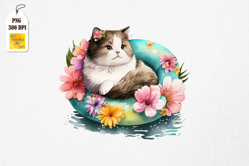 cute-cat-summertime-watercolor-8