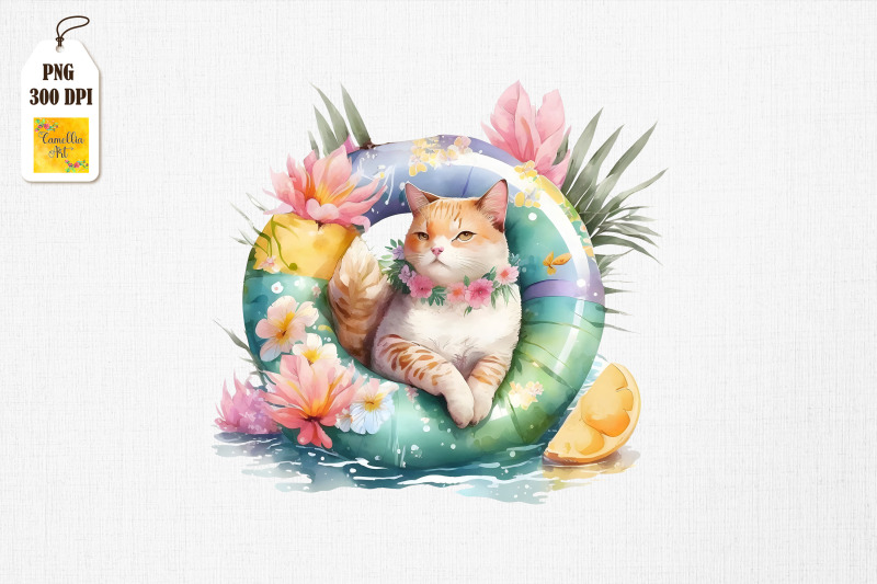 cute-cat-summertime-watercolor-16