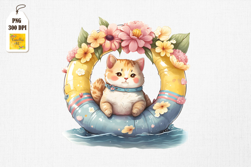 cute-cat-summertime-watercolor-18