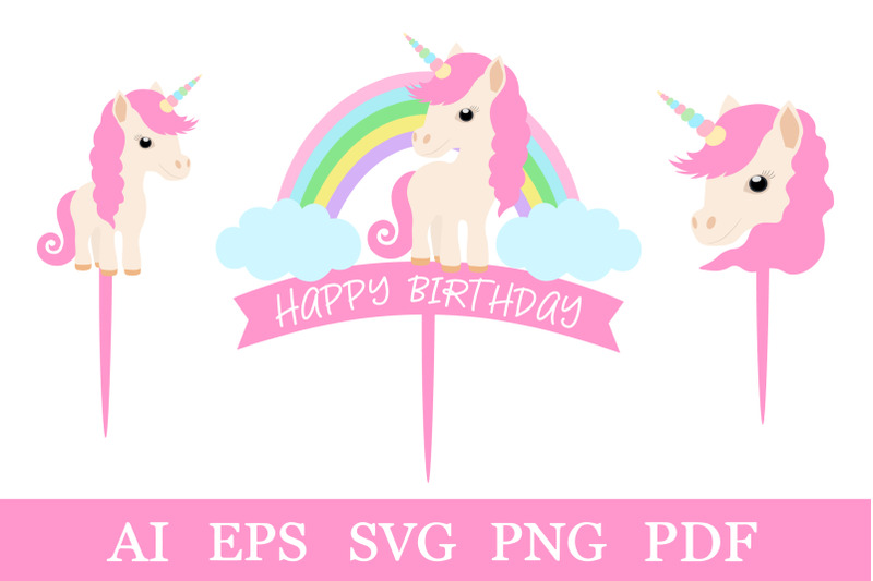 unicorn-cake-toppers-happy-birthday-cute-unicorn