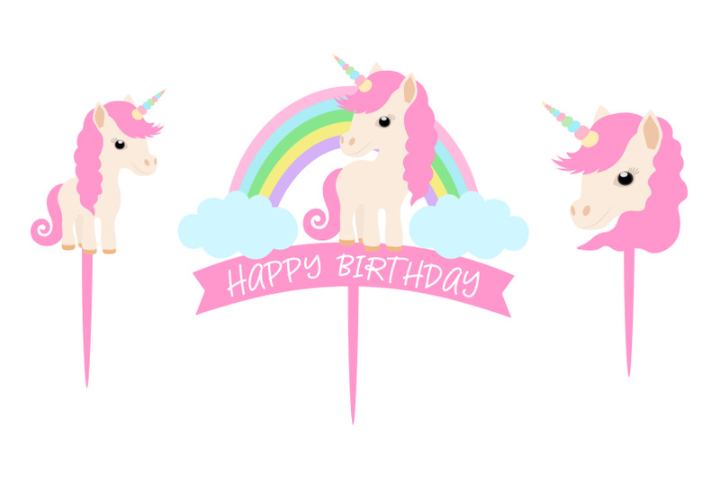 unicorn-cake-toppers-happy-birthday-cute-unicorn