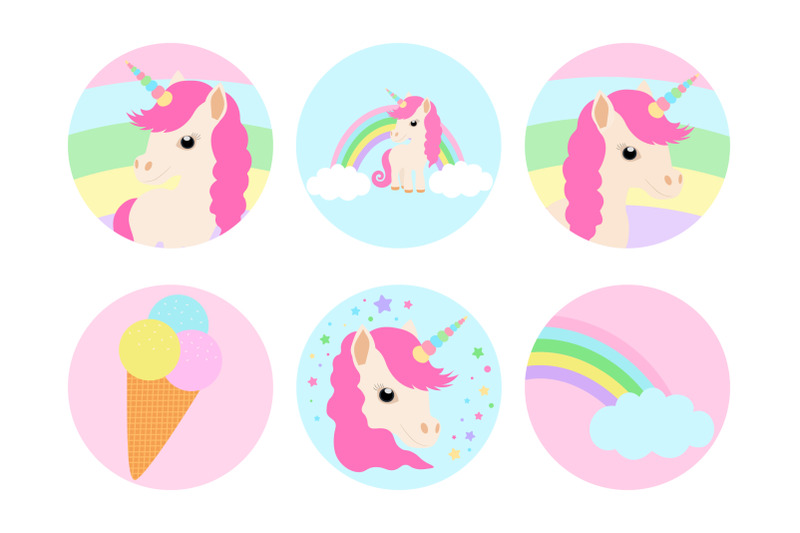 round-unicorn-cake-topper-cute-unicorn-cake-topper-template