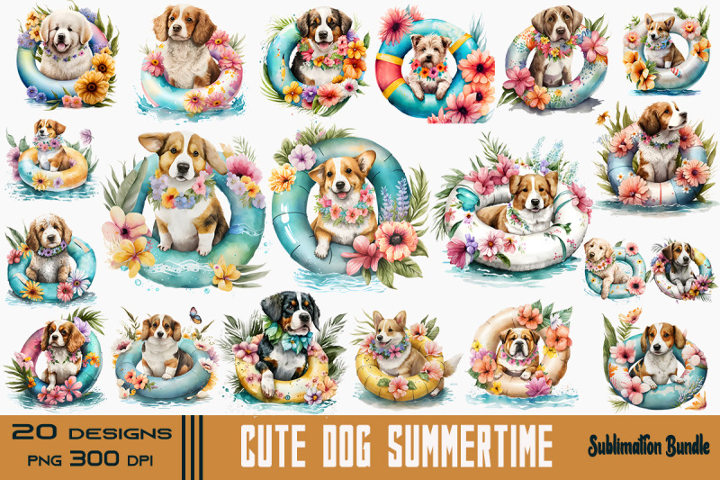 cute-dog-summertime-watercolor-bundle
