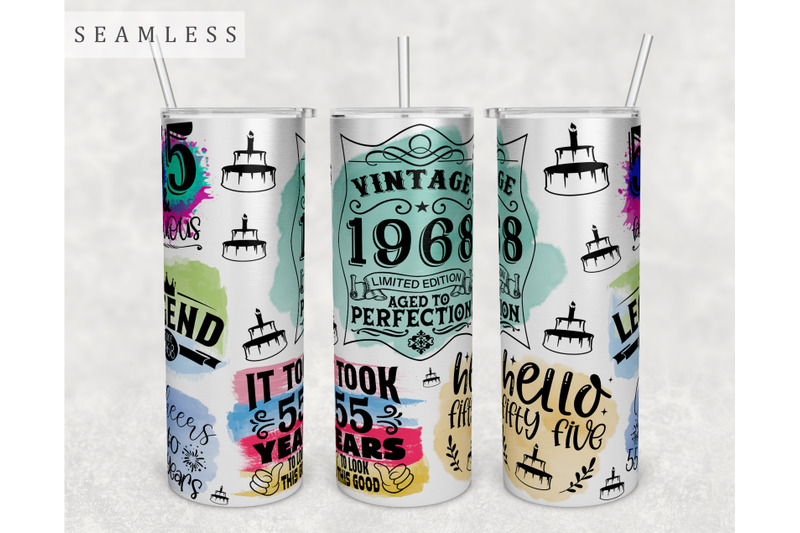 55th-birthday-tumbler-wrap-20-oz-skinny-tumbler-sublimation-design