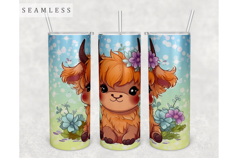 baby-highland-cow-tumbler-wrap-20-oz-skinny-tumbler-sublimation-png