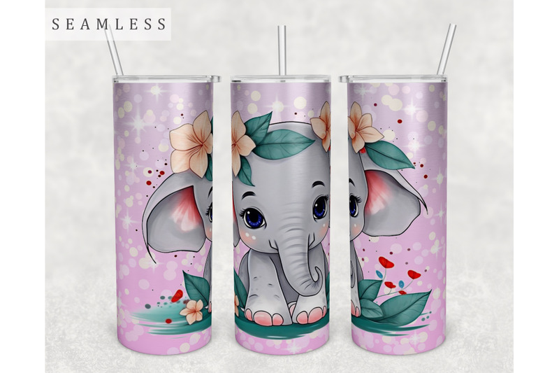 baby-elephant-tumbler-wrap-20-oz-skinny-tumbler-sublimation-design