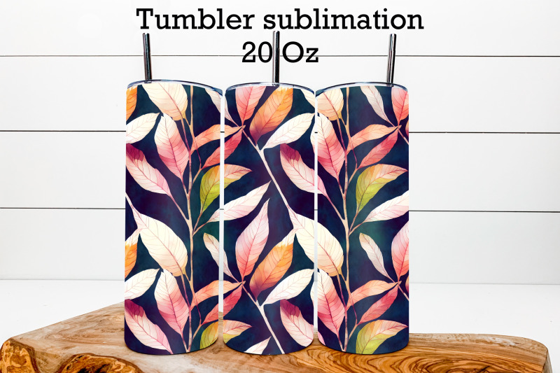 leaves-tumbler-wrap-leaves-sublimation-tumbler