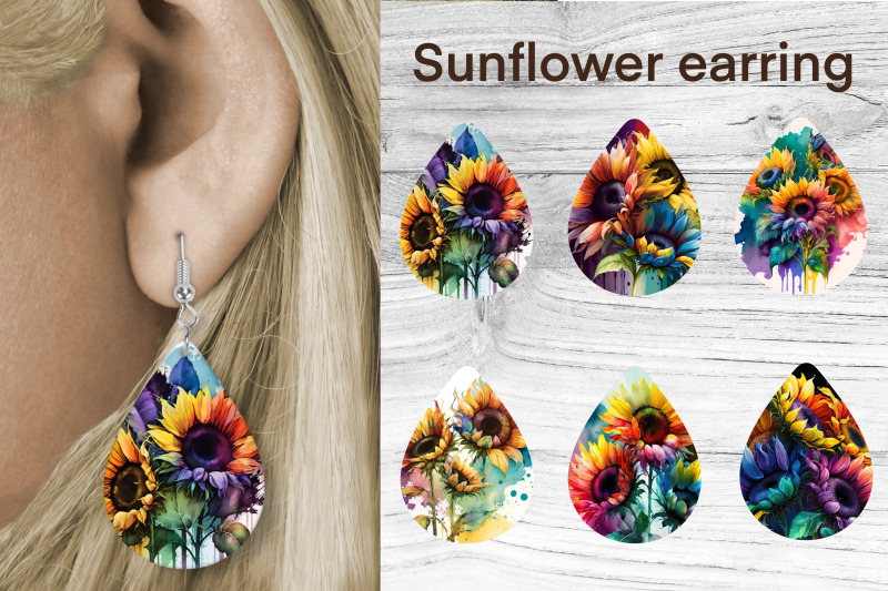 teardrop-earring-png-sunflower-earring