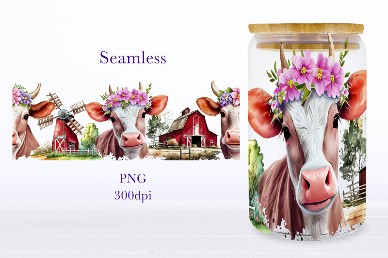 cow-glass-can-wrap-design-floral-farm-libbey-can-sublimation