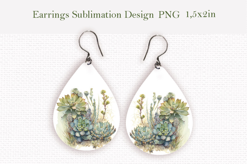 watercolor-succulents-teardrop-earrings-design