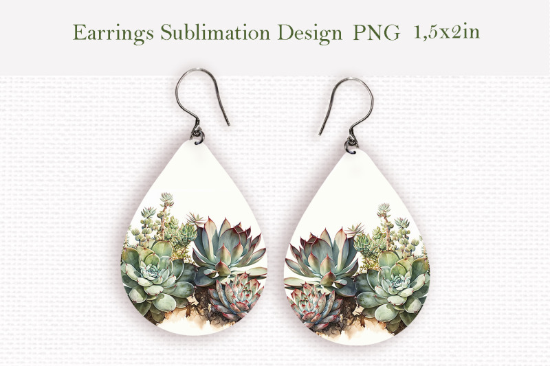 watercolor-succulents-teardrop-earrings-design