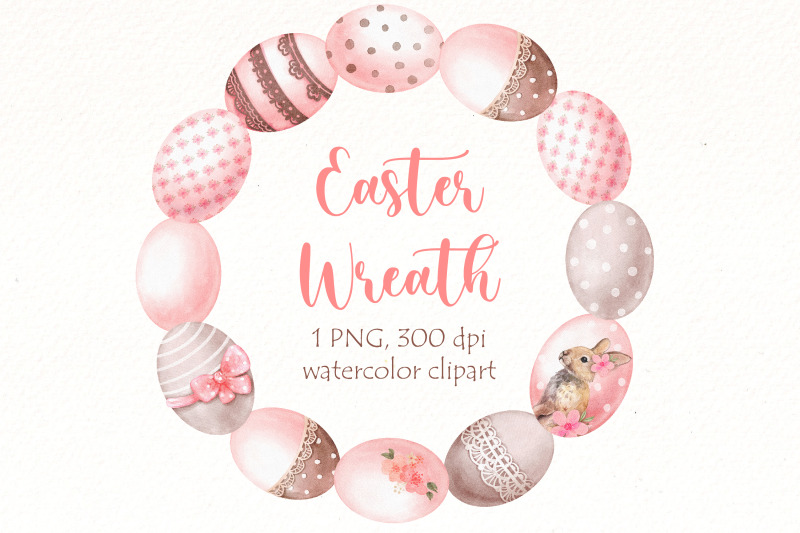 easter-eggs-wreath-clipart-watercolor-holiday-spring-decor
