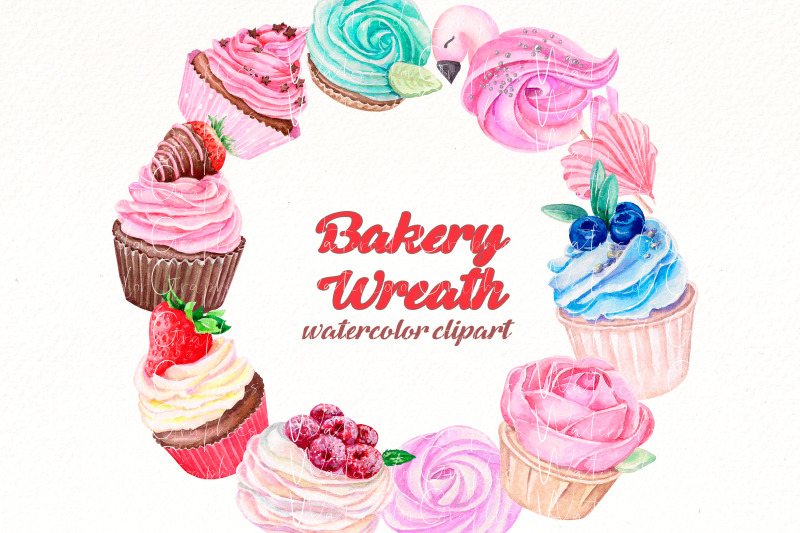 watercolor-sweets-wreath-clipart-desserts-png-digital