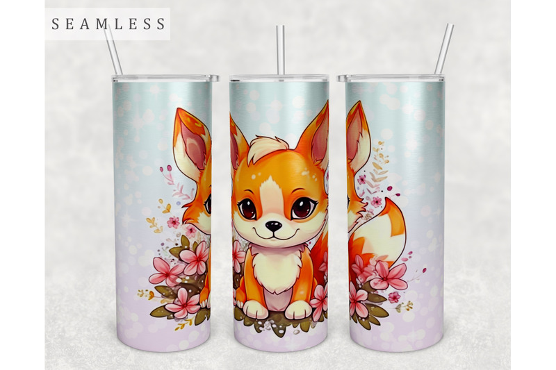 baby-fox-tumbler-wrap-20-oz-skinny-tumbler-sublimation-design-png