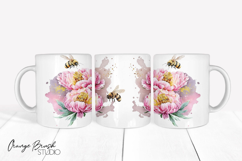 bees-mug-wrap-sublimation-coffee-cup-wrap-11-oz-15-oz