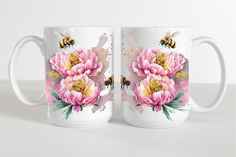 bees-mug-wrap-sublimation-coffee-cup-wrap-11-oz-15-oz