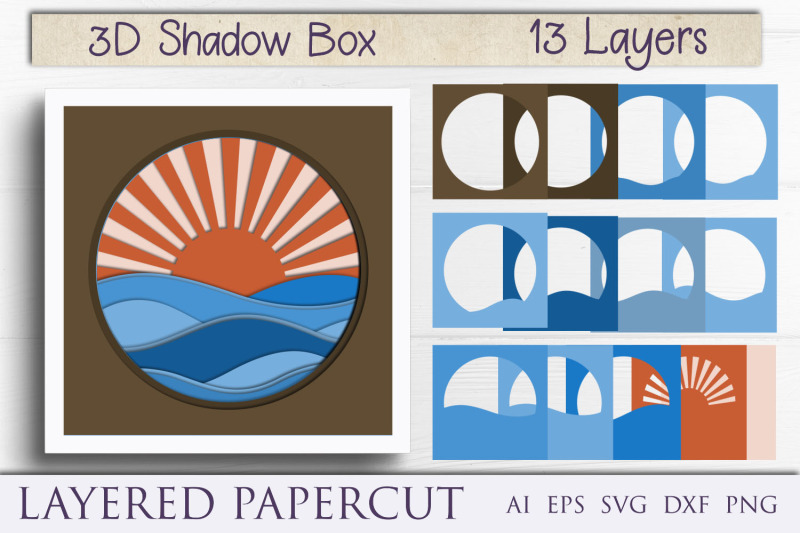 waves-shadow-box-3d-ocean-layered-papercut-svg