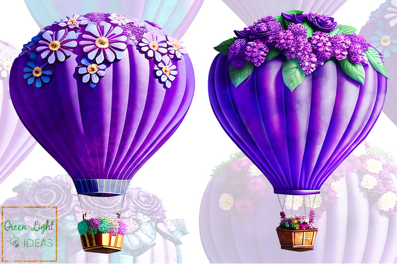 watercolor-purple-hot-air-balloons-clipart-floral-balloons-graphics