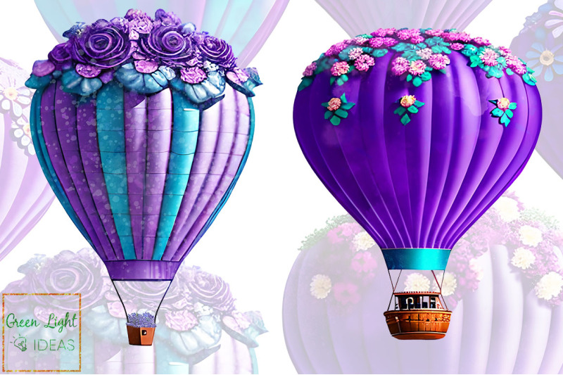 watercolor-purple-hot-air-balloons-clipart-floral-balloons-graphics