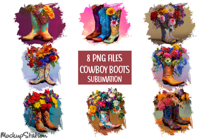 cowboy-boots-png-bundle-western-t-shirt-patches-designs
