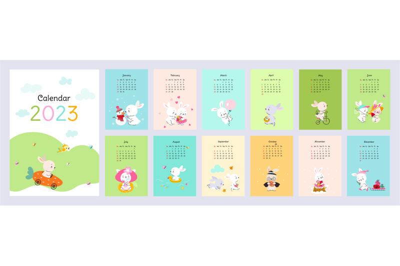 wall-calendar-2023-with-cute-rabbits-kid-animals-print-design-12-mon