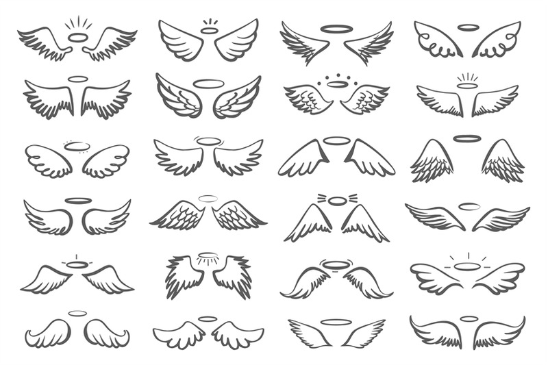 hand-drawn-wings-with-halo-holy-angels-symbols-sketch-drawing-elemen