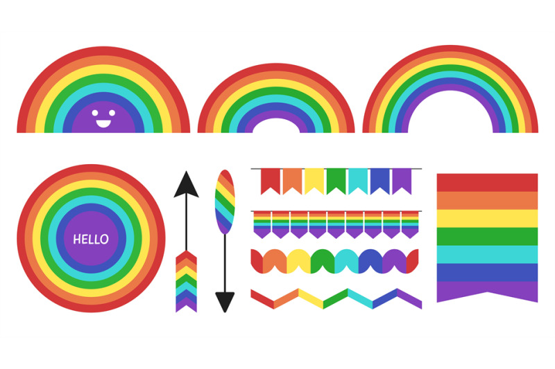 rainbow-elements-collection-flag-banners-arrows-rainbows-full-and-h