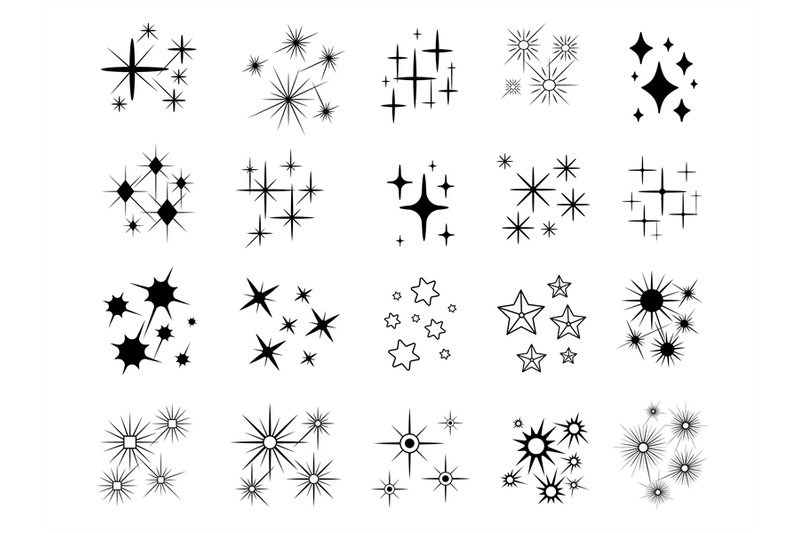 shine-stars-shapes-icons-win-symbols-black-star-sparkling-christmas